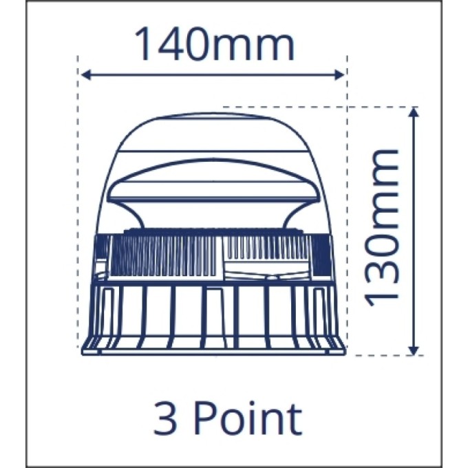 Girofar LED Galben cu prindere fixa si doua tipuri selectabile de flash